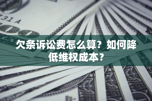 武汉欠条诉讼费怎么算？如何降低维权成本？