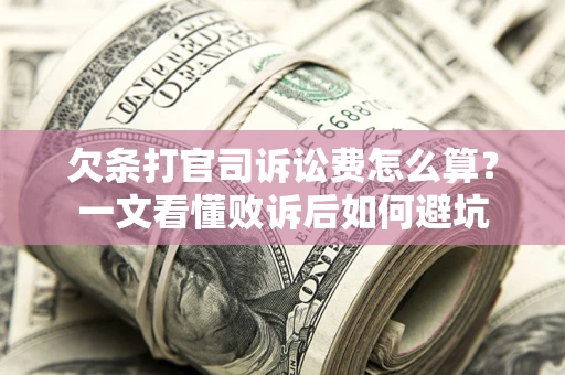 武汉欠条打官司诉讼费怎么算？一文看懂败诉后如何避坑