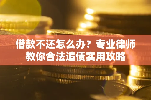 武汉借款不还怎么办？专业律师教你合法追债实用攻略